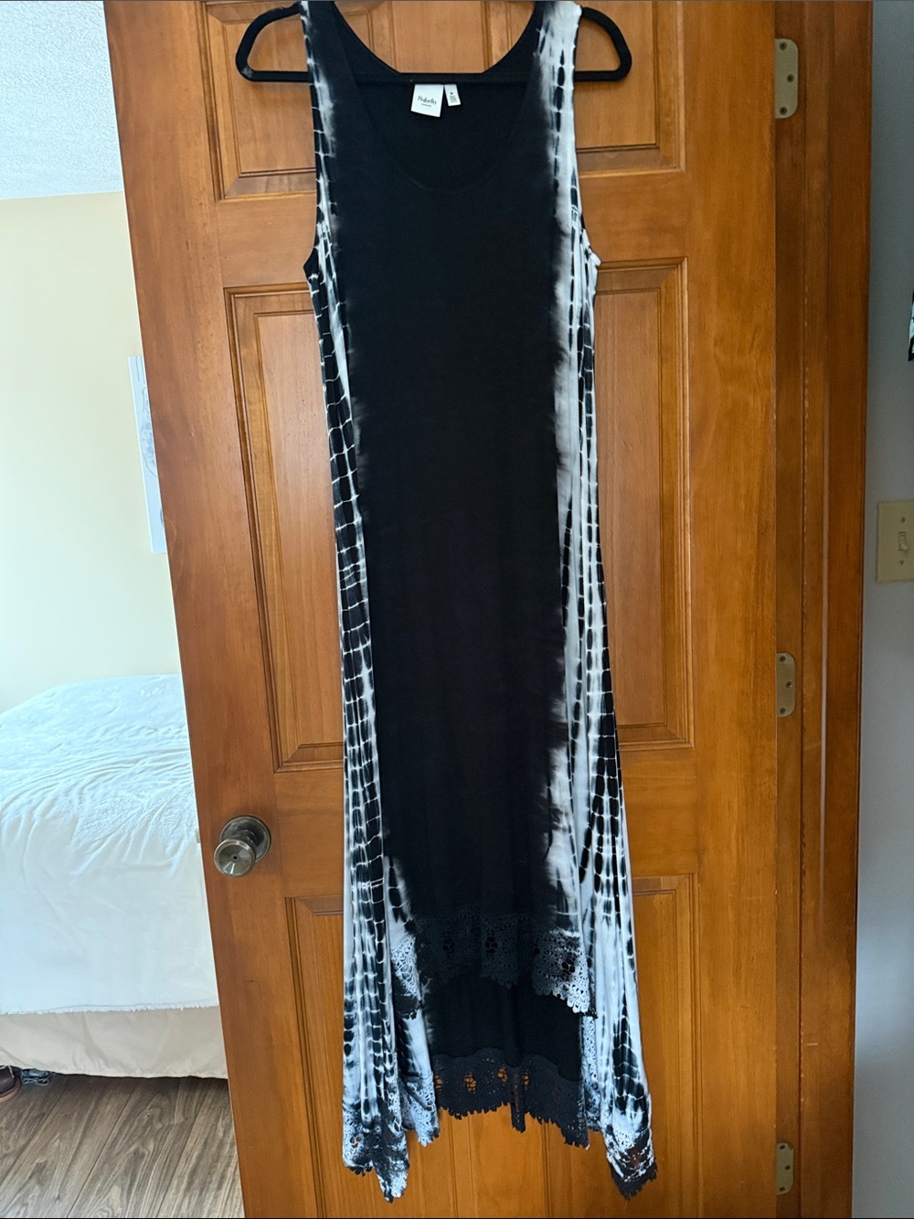 Rafaella Boho Tie-Dye Maxi Dress with Crochet Hem